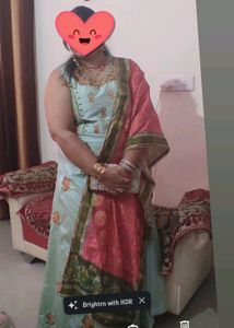 Gown With banarsi Silk Duppata