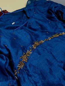 Beautiful peacock  Blue Embellished Gown
