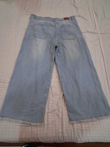 Light Wash Wide Leg Denim Jeans
