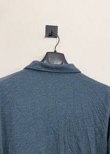 Men's crocodile Teal Button-Down Shirt