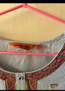 Rangriti Blue Striped Kurti