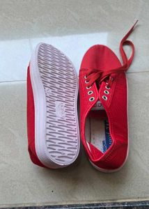 Vibrant Red Casual Sneakers