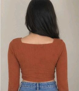 Chic Ribbed Wrap Crop Top