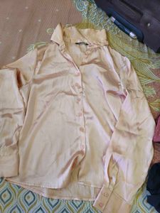 Elegant Satin Button-Up Shirt