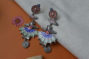 Enamel Dangler Earrings