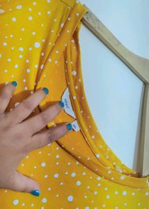 Mustard Yellow Polka Dot Top For 52 Bust