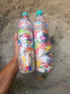 Upcycled Plastic Bottle Art ecobricks