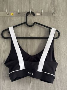 Black Sports Bra with White Trim