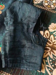 Designer Silk Blouse saree and shirt couple combo