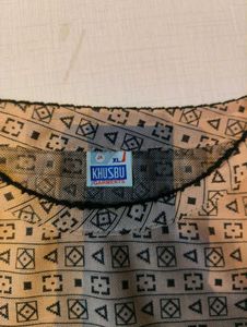 Beige Printed Short-Sleeve Casual Top