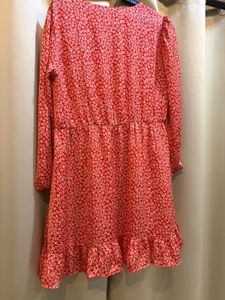 Red Floral Print Mini Dress