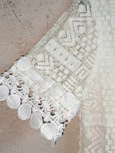 Trendy Lace Crop Top Layered White