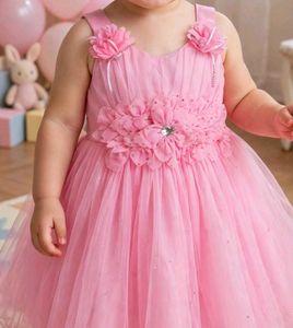 Pink Flower Girl Dress