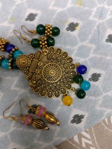Bohemian Beaded Necklace &amp; Earring Set