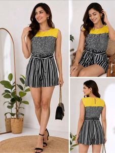 H&amp;M Striped Summer Romper Shorts