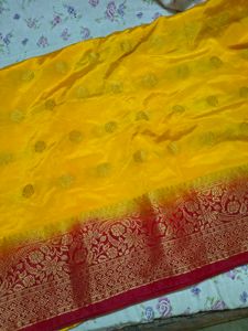 Vibrant Yellow Banarasi Silk Saree