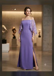🔥SALE🔥 Elegant Off-Shoulder Lace Sleeve Gown