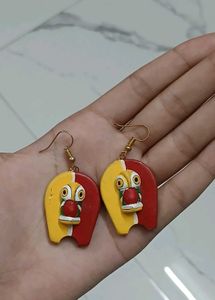 Unique Red &amp; Yellow Handcrafted Earrings