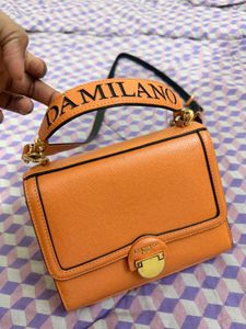 Original Da Milano Chic Orange Crossbody Handbag