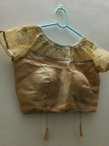 Elegant Gold Embroidered Ethnic Blouse