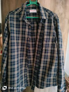 Men's Navy Blue Plaid Shirt