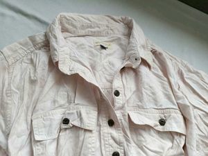 Light Pink Button-Down Tunic Top