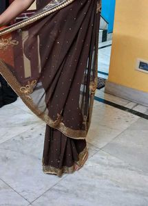 brown heavy saree8