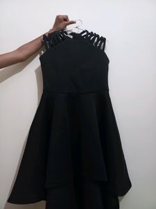 New High-low Black One Piece Dress