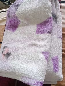 Cozy White & Purple Plush Blanket