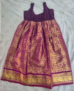 Purple &amp; Gold Silk Lehenga Choli - New