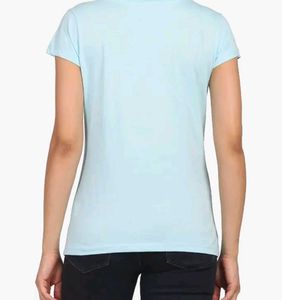 Graphic Print Light Blue T-Shirt
