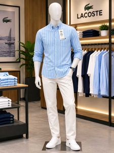 Men's Blue Striped Button-Down Shirt