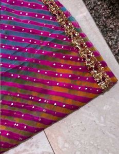 Leheriya Saree with Golden Border
