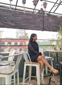 Chic Black Sheer Neckline Dress