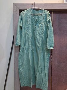 Embroidered Teal Kurta