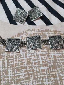 necklace set silver colour