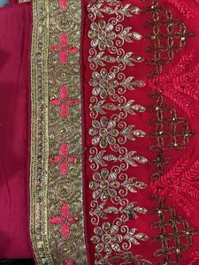 Beautifully Embellished Pink Saree