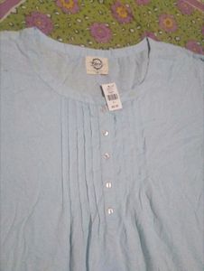 Light Blue Puff Sleeve Top