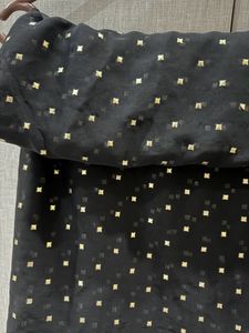 Black Saree With Golden Booty