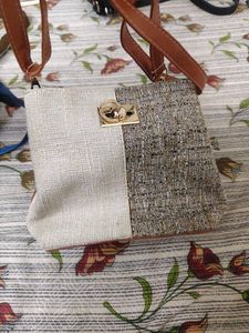 Unique Two-Tone Textured Crossbody Bag