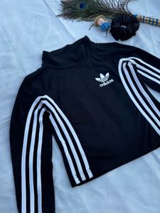 Adidas Black Turtleneck Long Sleeve Top