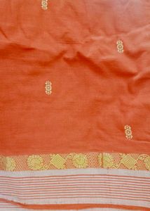 Elegant Orange Saree with Gold Border