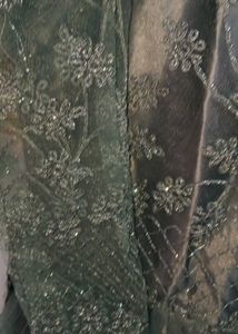 Elegant Smoky Grey Embroidered Party Wear Gown