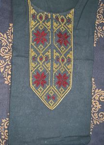 Women Grey Embroidered Kurti