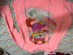 Kids Pink Fox Snowboarder Long Sleeve Shirt