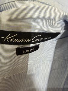 Kenneth Cole Blue Striped Dress Shirt