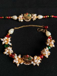 Combo - Designer Rakhi & Bracelet Set