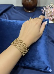 anti tarnish Mesh Cuff Bracelet