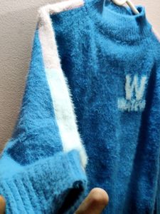 women's imported blue knitted sweater