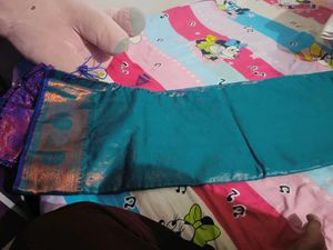 New Silk copper saree with stitched blouse  upto 4